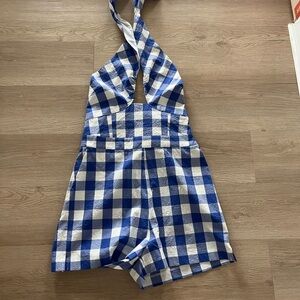 Anthropologie Gingham jumpsuit